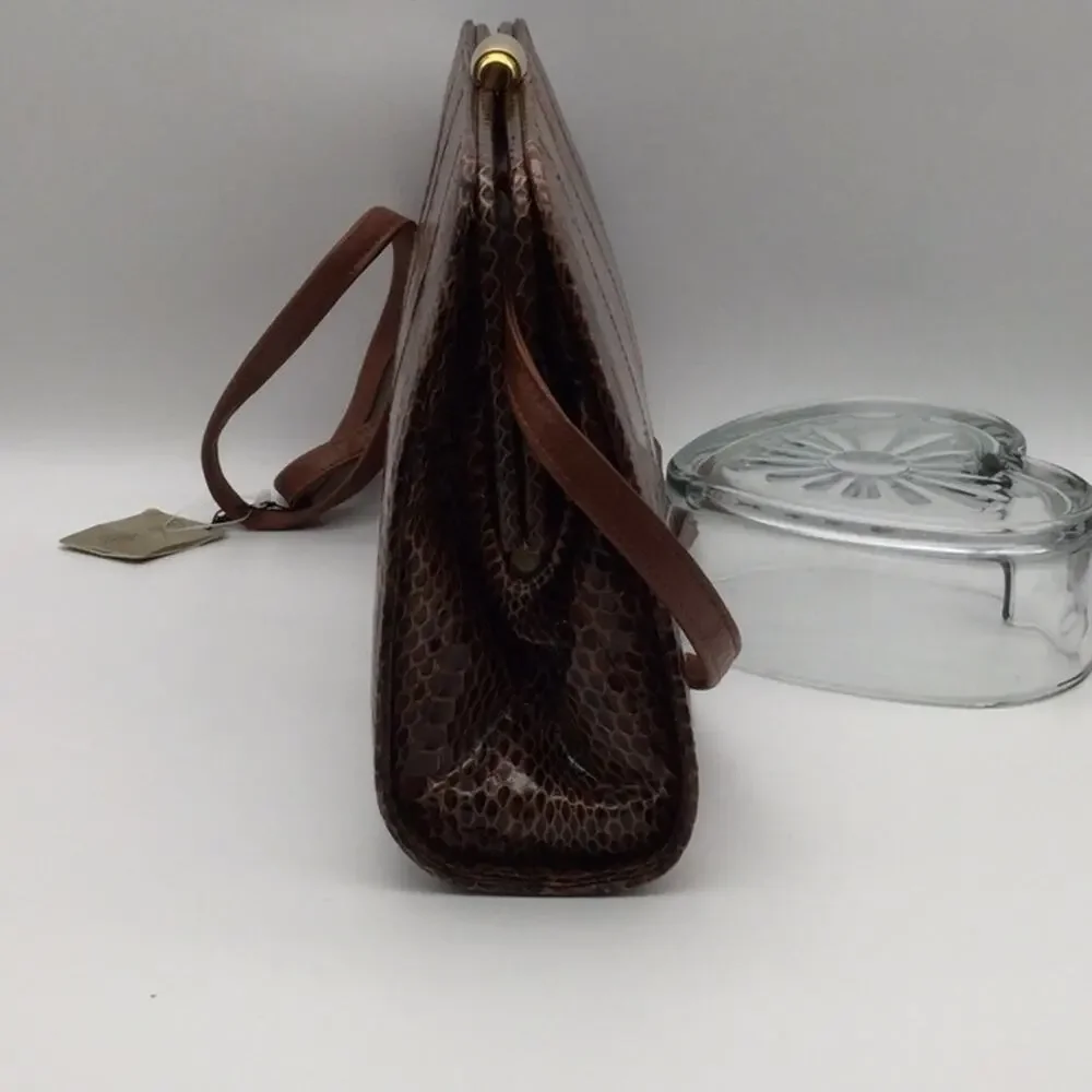 Andre Cellini VTG Leather Snake Crossbody Bag